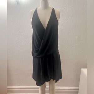 Helmut Lang Satin Cowl Neck Draped Bubble Hem Mini Dress Excellent Condition